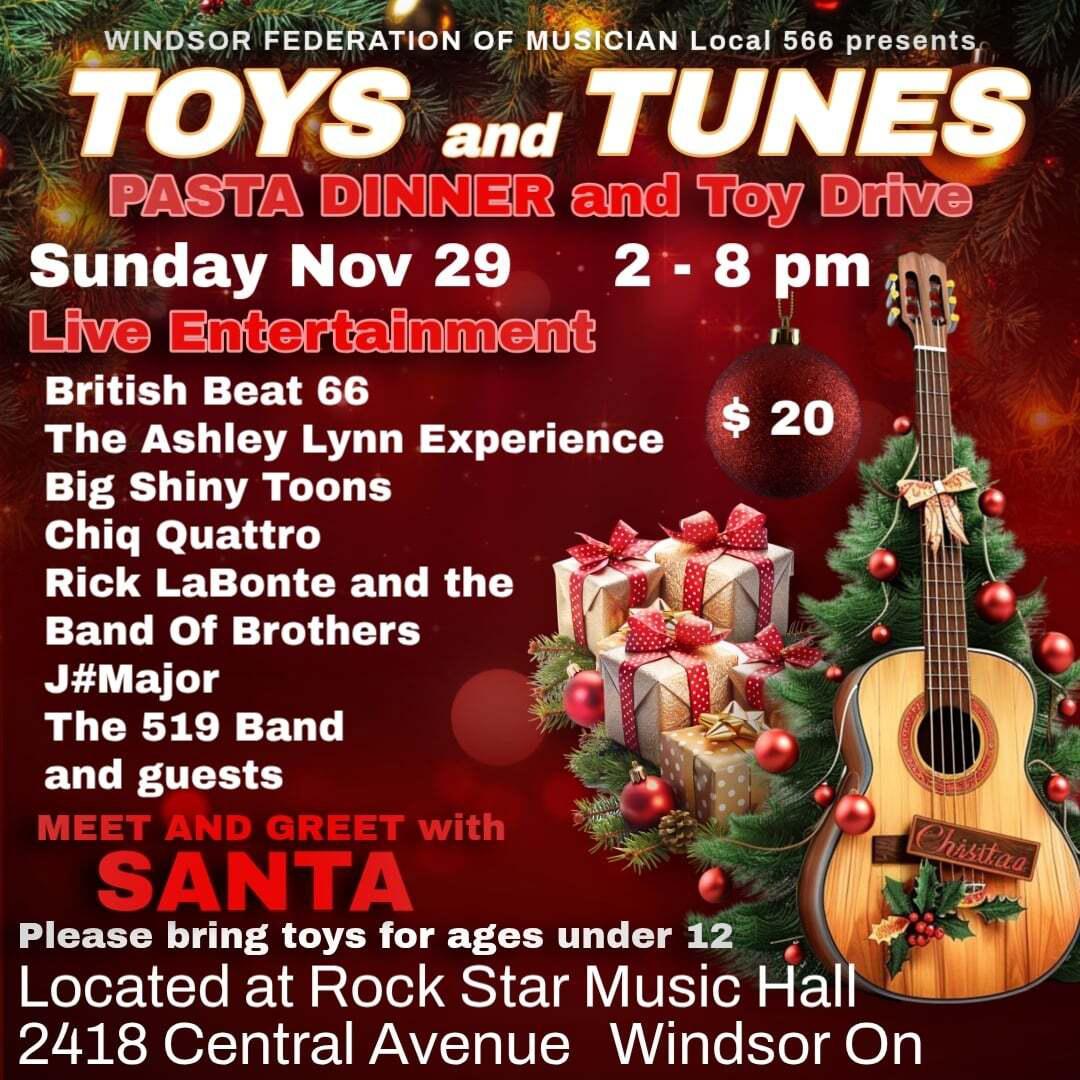 Toys and Tunes event poster